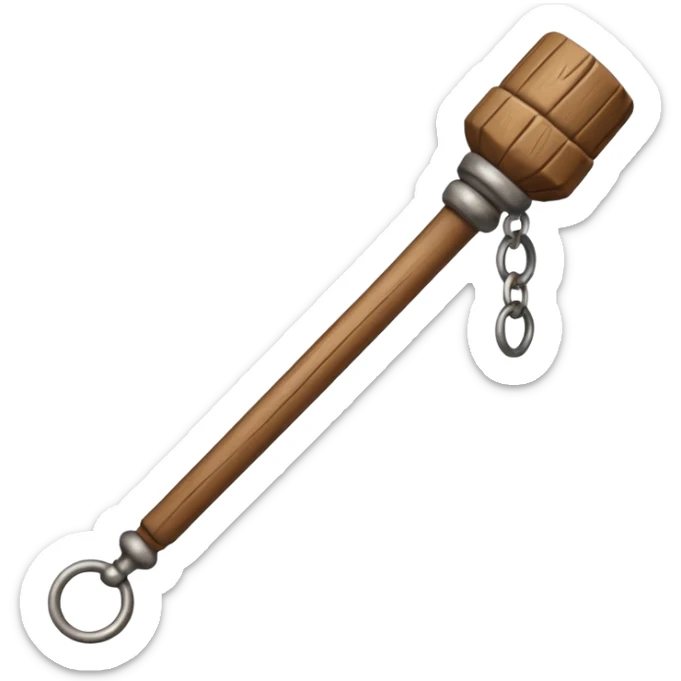 Monk Staff, Staff – Wooden monk’s staff with metal rings at top. sticker