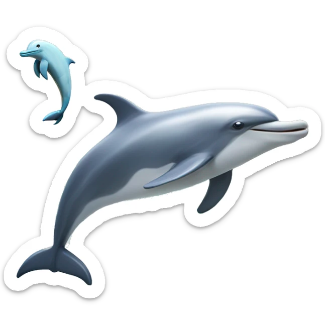 An ocean with a dolphin and unicorn jumping out of the water sticker