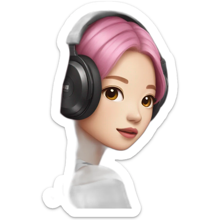 Blackpink jennie wearing headphones vibing to the music sticker