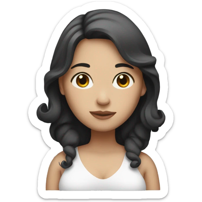 White pregnant woman with dark, shoulder length hair sticker