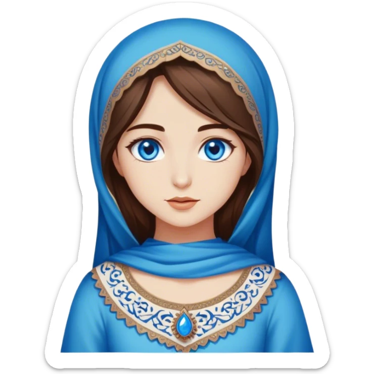 Turkish beautiful finish Konya girl blue eyes and brown hair sticker