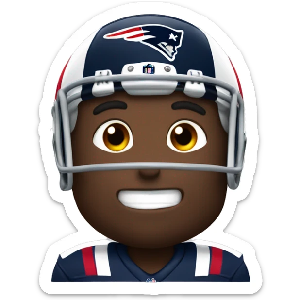 patriots football player wearing number 10 with poop emoji for head sticker