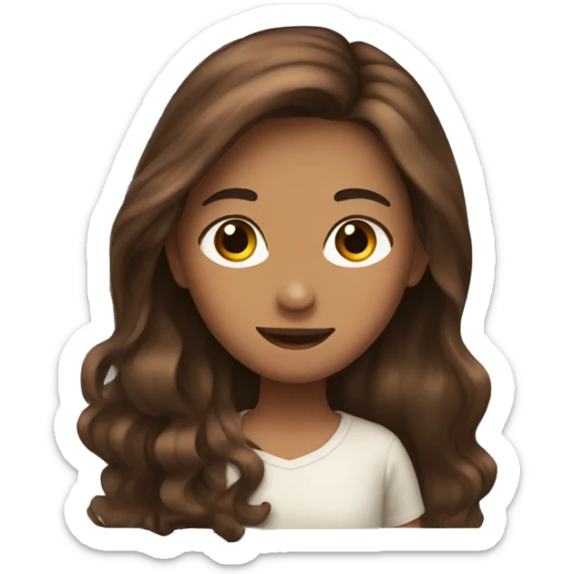 brown hair girl in love with brown hair boy sticker