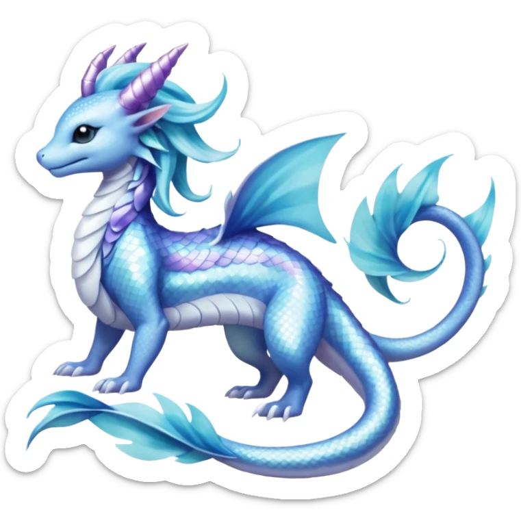 Primarina-Basilisk-Suicune-Amaura-Vaporeon-fusion-hybrid-creature  sticker