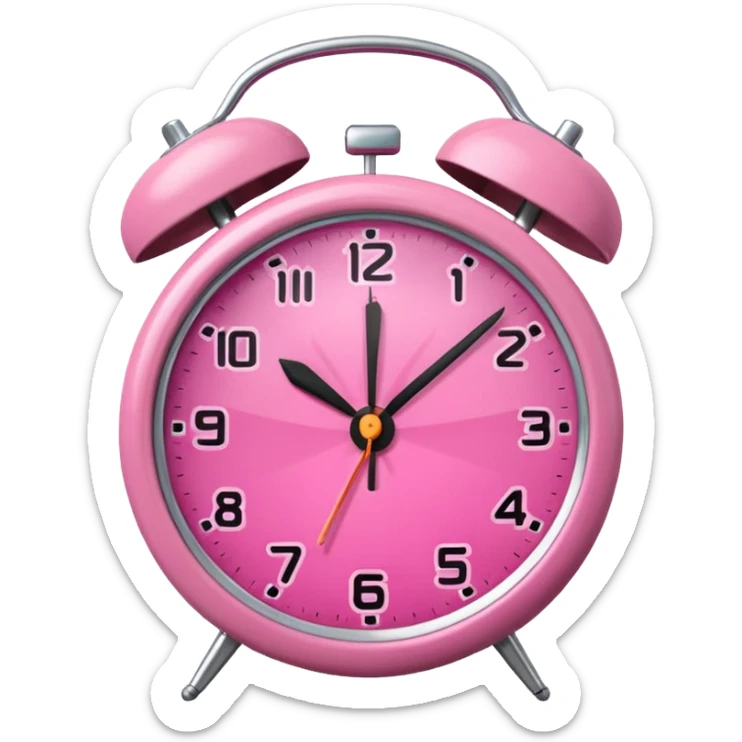 alarm oclock aesthetic and ios.18.1 and to show six in the morning color pink no hands clock alarm oclock sticker