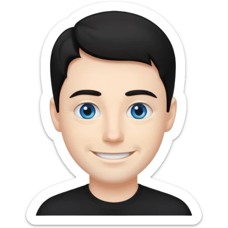 Neil McCormick from Mysterious Skin with blue eyes, black hair, black shirt sticker