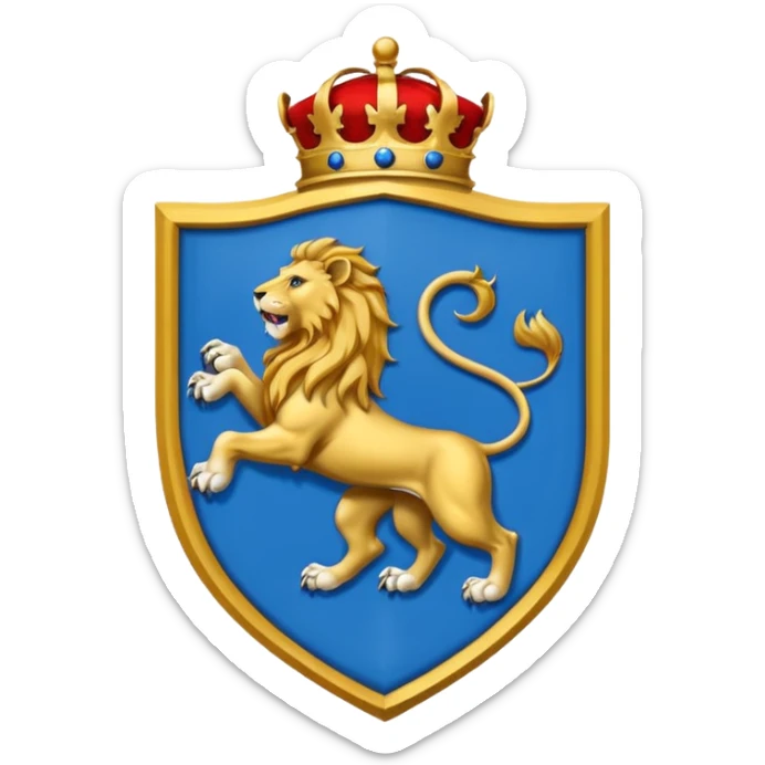 Lion rampant emoji like chelsea football team with blue and white sticker