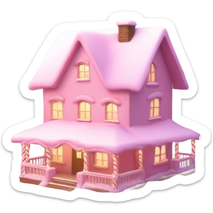 Pink snow soft pink color pink Christmas house EVERYTHING is pink sticker