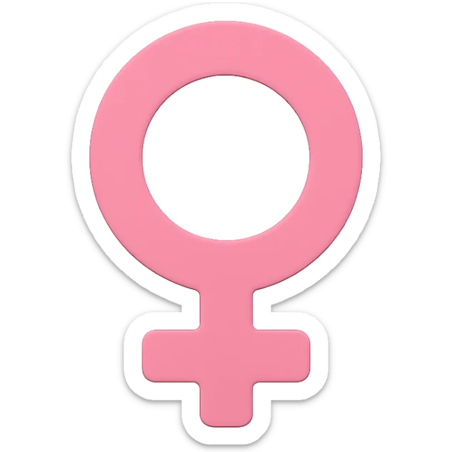 female gender symbol, flat pink, minimal emoji style, suitable for Discord role icon sticker