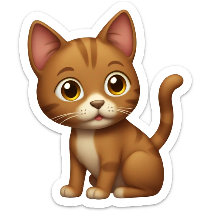 brown cat sticker