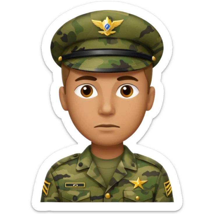 I want an emoji for a male filipino special action force officer camouflage uniform sticker