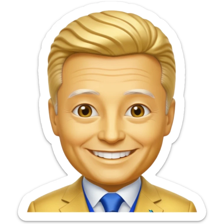 president of ukraine is gold, his skin made from gold sticker