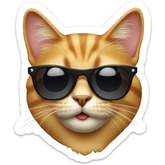 Cat with sunglasses sticker