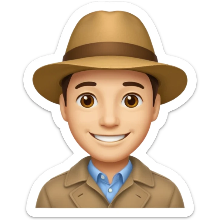 man with hat sticker