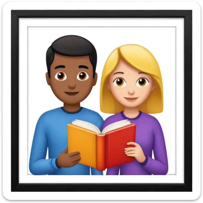 a bunch of people on the cover of a book sticker