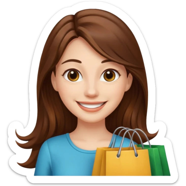 woman with long hair buys clothes in a store, shopping vibe sticker