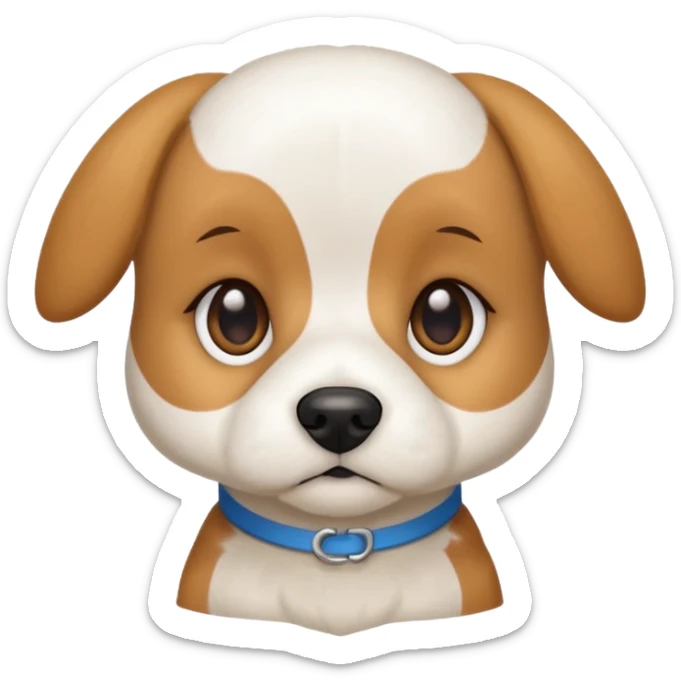 a white beagle x maltese x chi dog the size of a kelpie with light brown ears and a light brown patch on one eye sticker