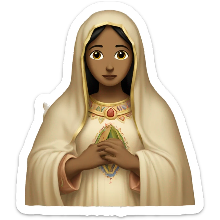 Virgin of Guadalupe but in beige aesthetic sticker
