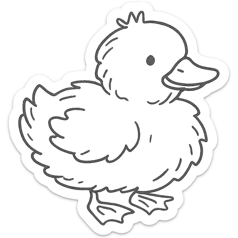 fluffy ducky sticker