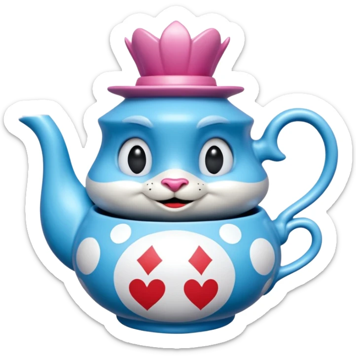 Isolated, detailed illustration of the most incredibly amazing modern style of disney's Alice in wonderland tea party, anthropomorphic creatures,
figurine imaginable, toy style. sticker
