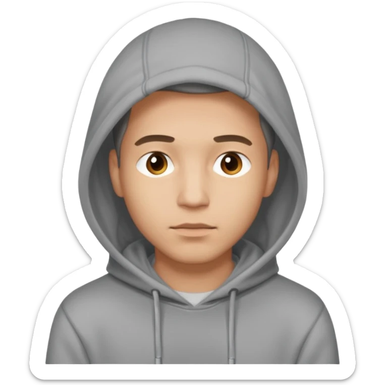 a guy wears a hoodie, his face is a mysterious, he looks pretty and handsome, but very distant  sticker