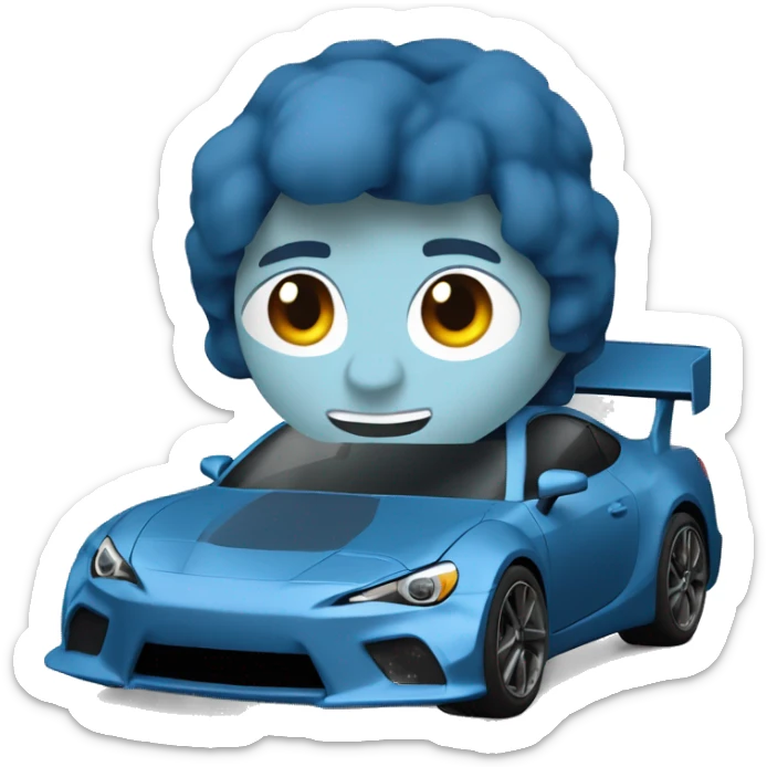 Dark pearl-blue Card stock Papercraft fr-s racecar sticker