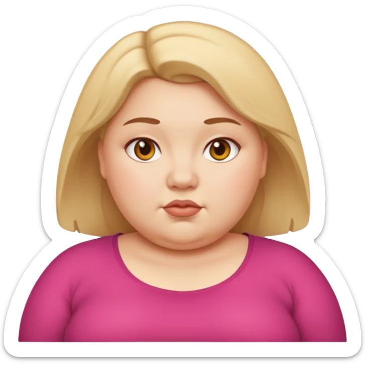 mujer joven gorda que se le vea el cuerpo y no sonria sticker