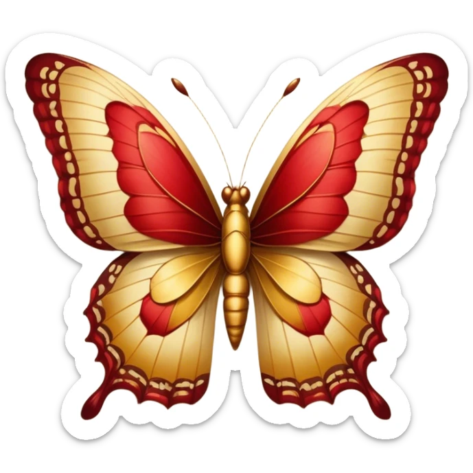 "Golden butterflies with shades of red and brown on their wings, vintage style, intricate details, soft warm lighting, aged parchment background." sticker