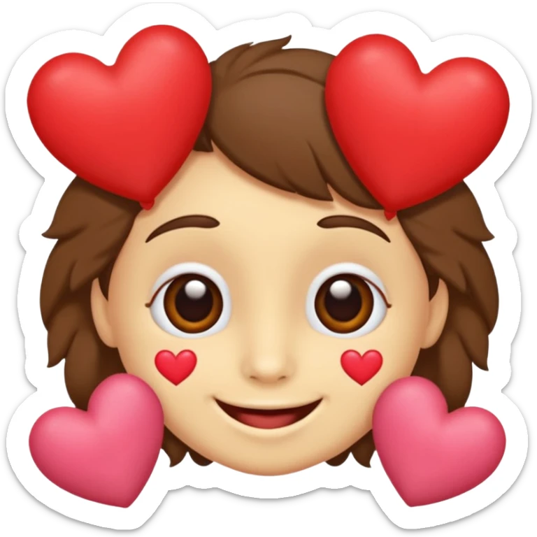 Perezoso con corazones en la cara y los ojos serrados sonriendo como enamorado sticker