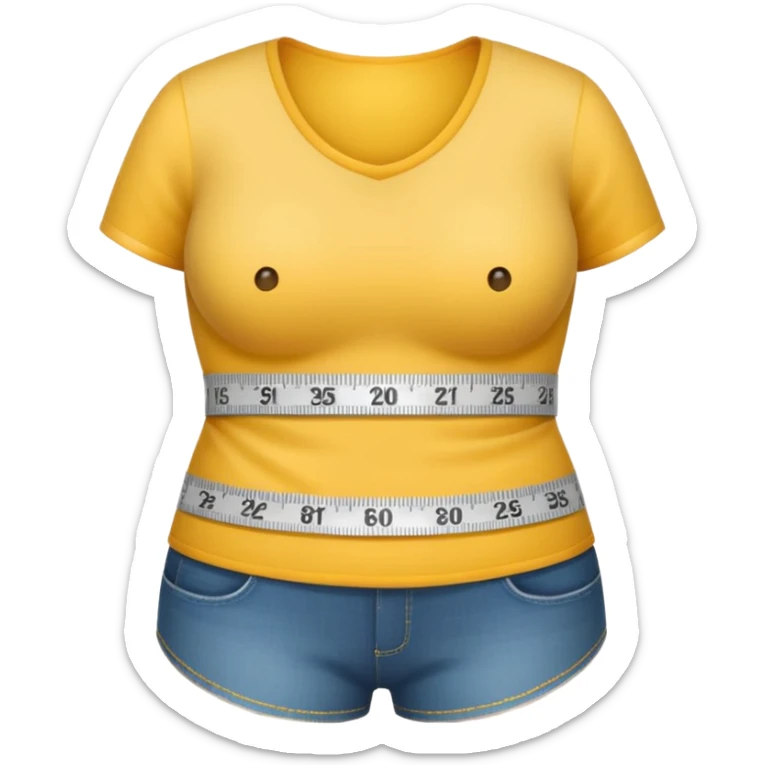 waist and tape measure, no person visible, apple style emoji sticker