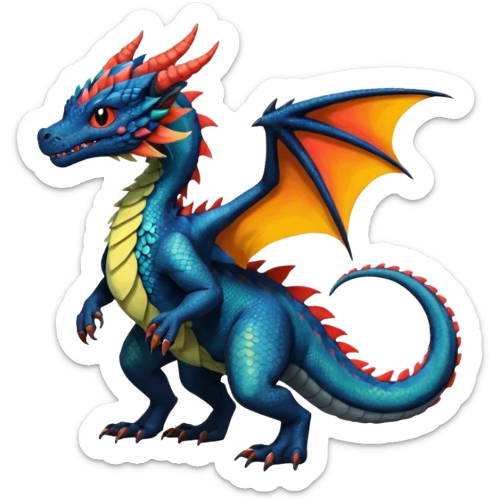 Dutch-Angel-Dragon-Grem2-Trico-Nargacuga-Salandit-Drudigon-fusion-animal-creature, full body  sticker