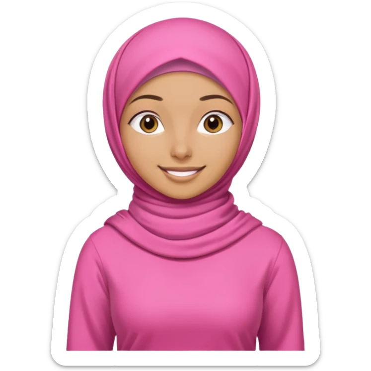 tan skin, hijabi young women in pink hijab, going for walk in active wear clothing sticker