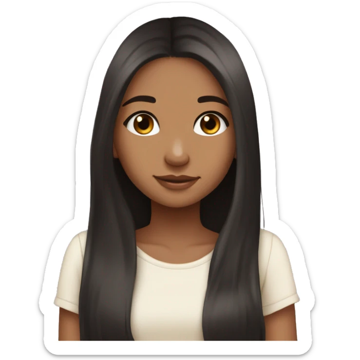 Cute girl with pelCute girl with long hair black skinCute girl with long black hair light brown skin bonCute girl with long black hair pretty light brunette skin sticker