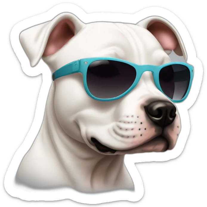 Full Puppy of Staffordshire bull terrier in sunglasses sticker