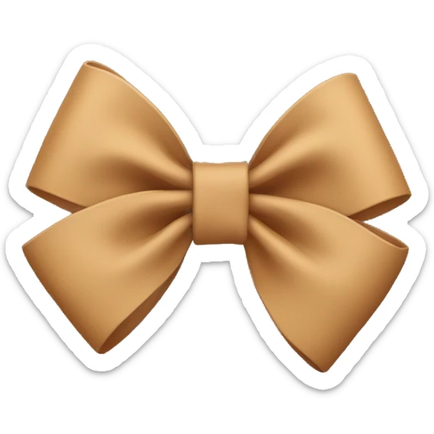 tan bow sticker