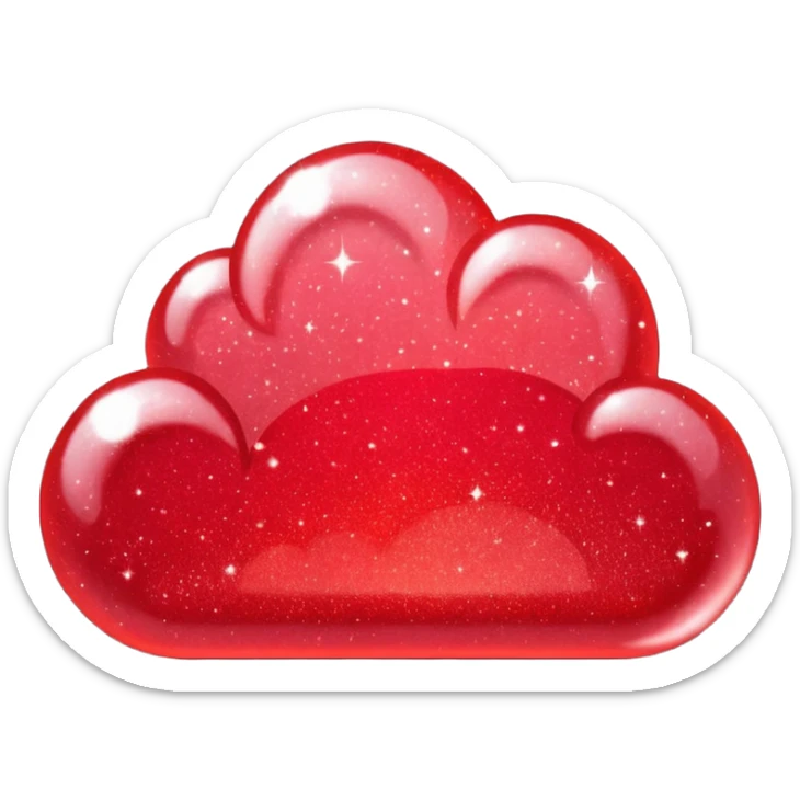 red glitter sky sticker
