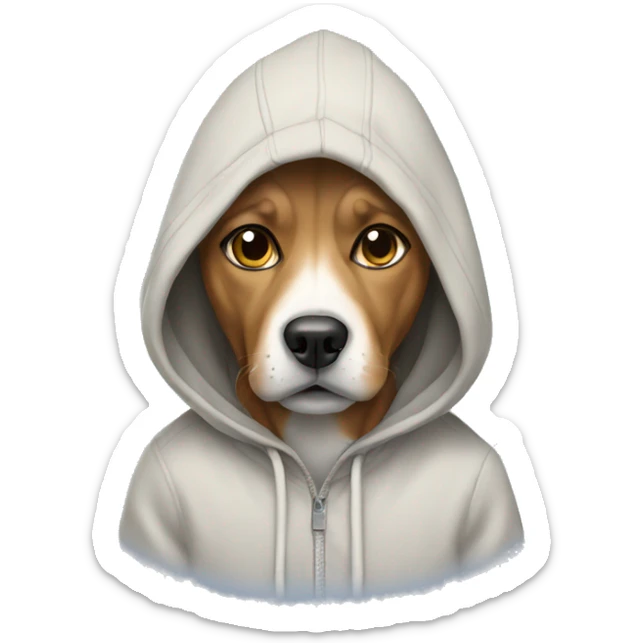 Dog with hoodie sticker