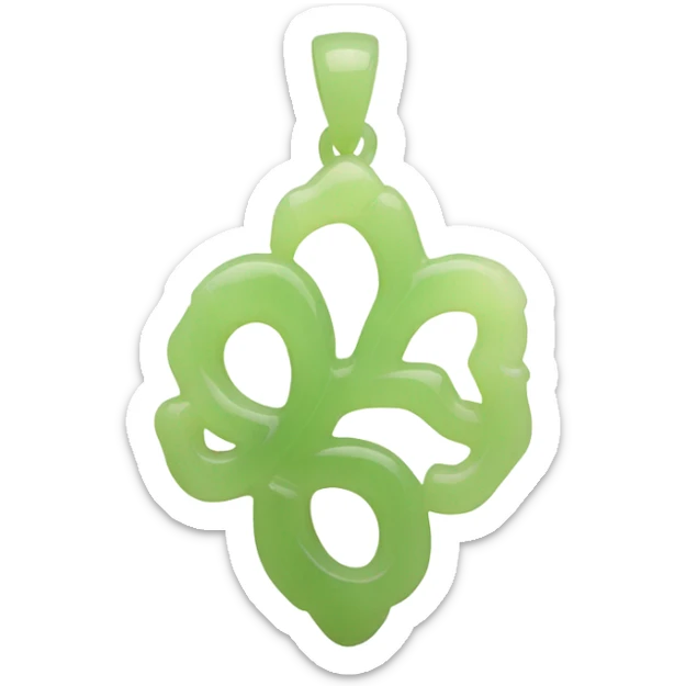 light yellow-green bamboo-shaped jade pendant  sticker