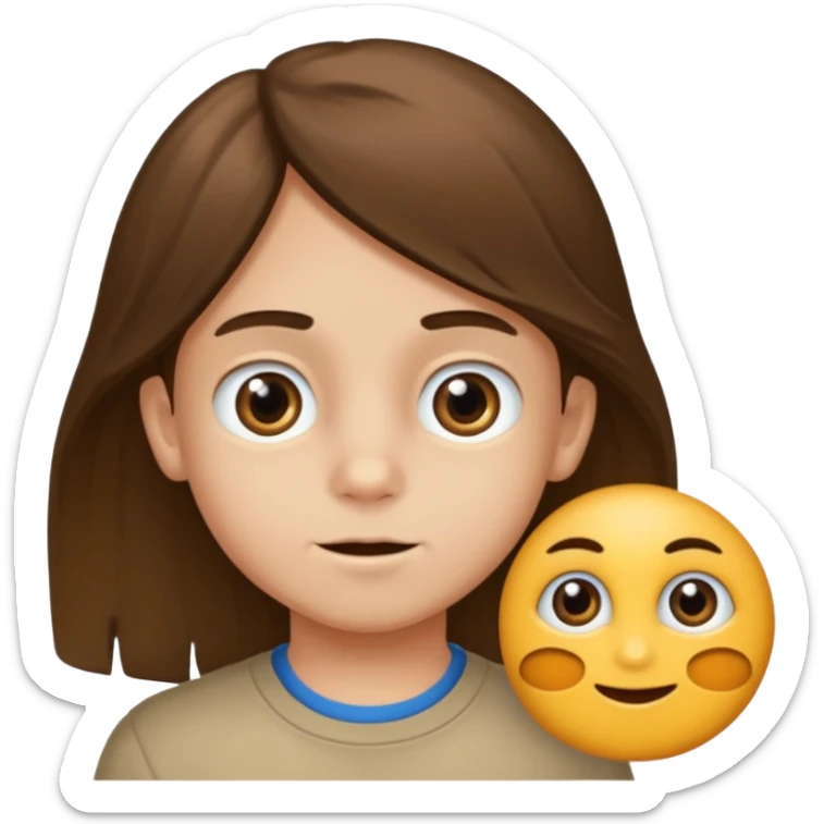 QUIERO QUE ME HAGAS A UN NIÑO DE 6 AÑOS, TIENE LA MELENITA UN POCO LARGA, LA CARITA ESTRECHA Y MOFLETES MUY BONITOS, OJOS MARRONES Y IEL CLARA sticker