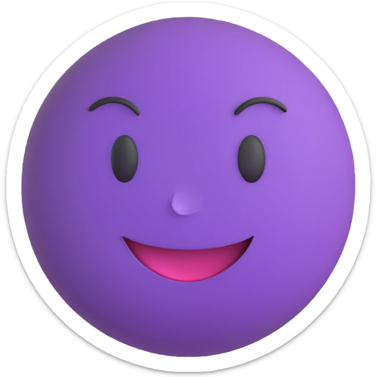 3D smiley emoji, round shape, purple color, with text 'szundi', sleepy face sticker