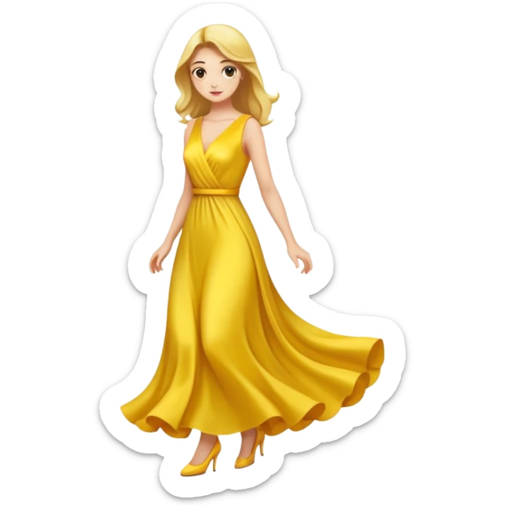 yellow dress sticker