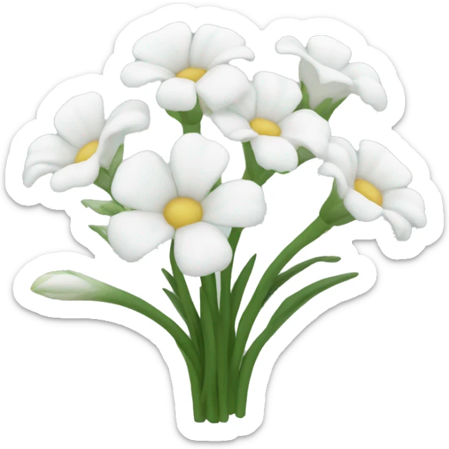 White flowers sticker