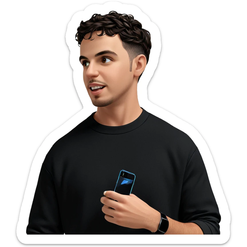 stylish male portrait indoors sticker