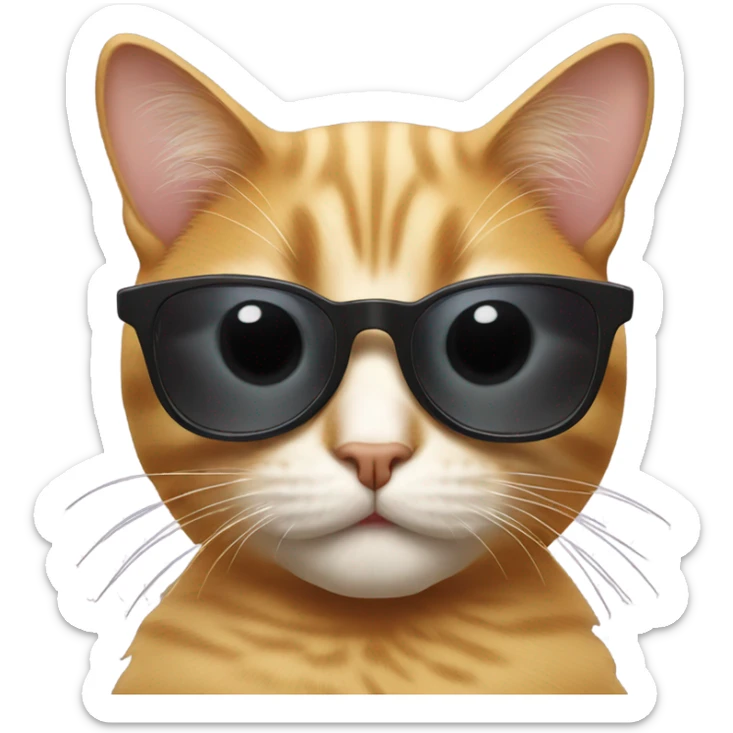 Cat with sunglasses sticker
