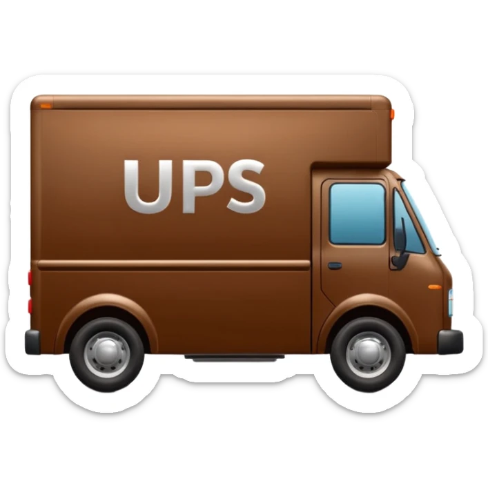 Clean new Brown delivery truck with the letters u p s on the side sticker