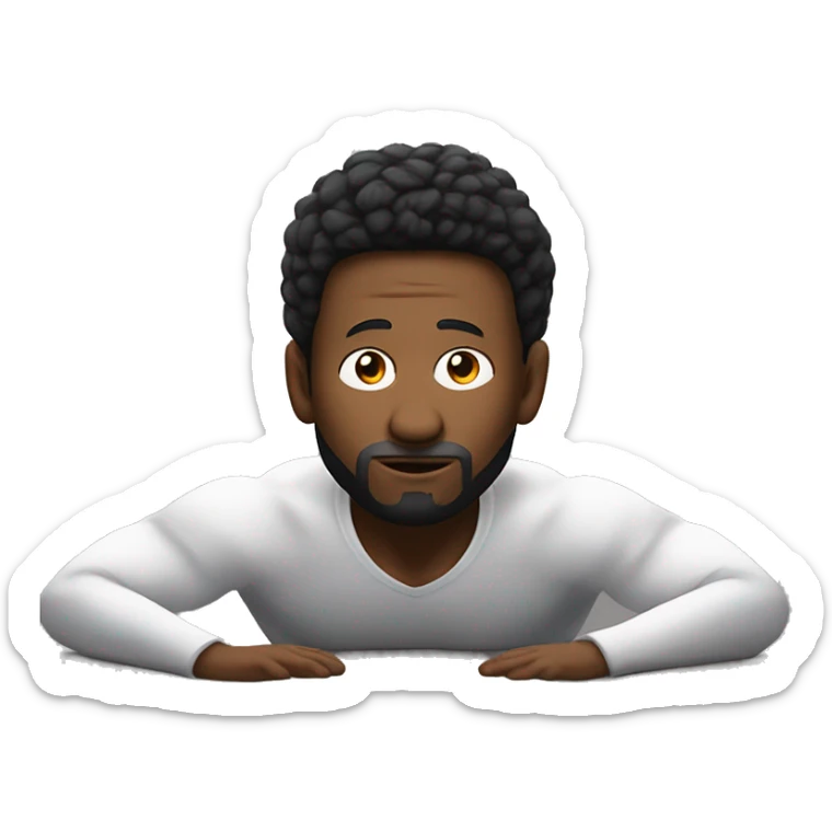 hombre de pelo negro moreno de raza blanca meditando con un cierto parecido a messi sticker