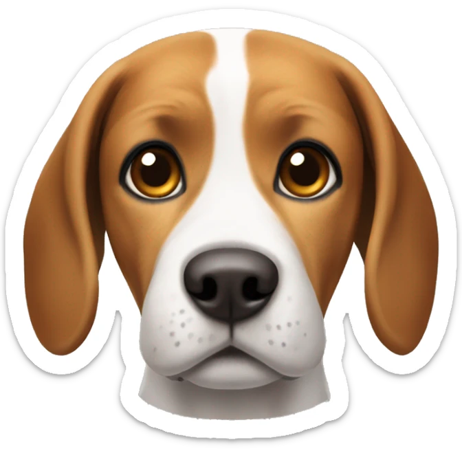 a beagle dog but brown that has a kind of white nose and has taller legs but not too much sticker