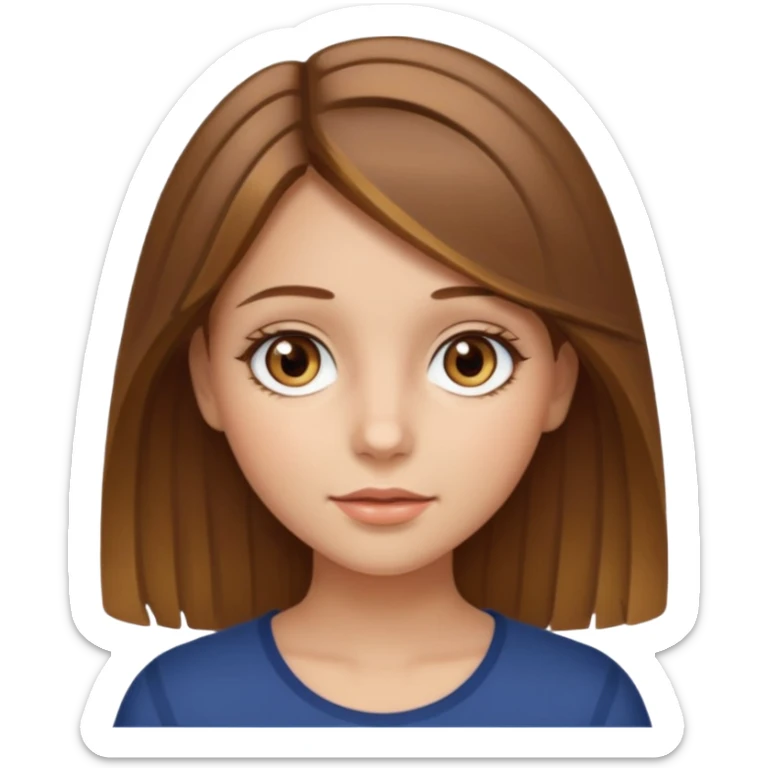 Girl with brown hair and blonde highlights with hazel eyes  sticker
