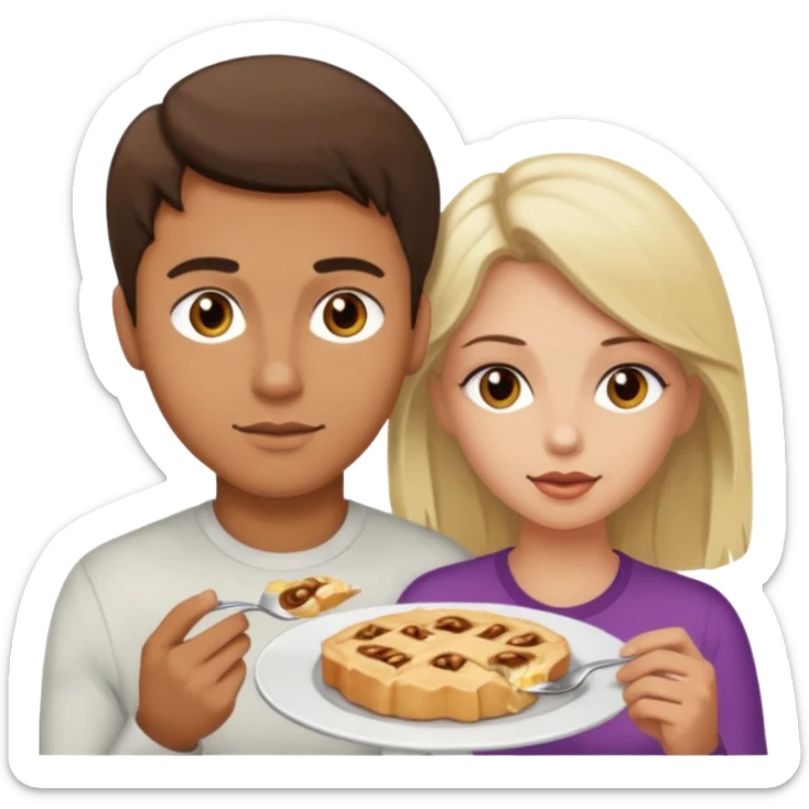 Light brown brunette man eating pussy of white blonde woman hazel eyes  sticker