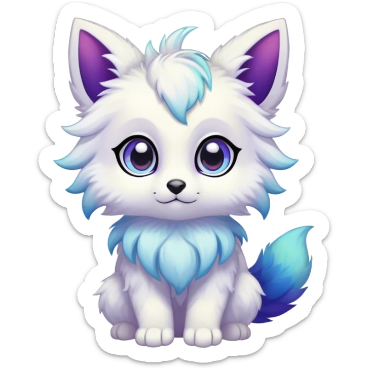 Kawaii bright fantasy ethereal anthro fursona Fakemon sticker